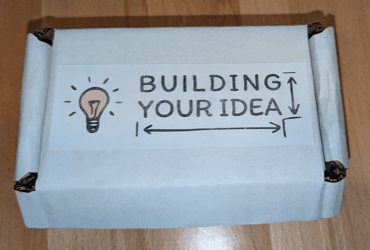 Sticker applied to box