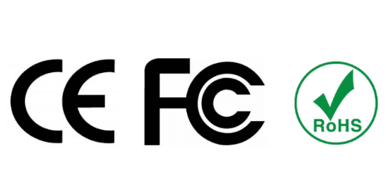 FCC UL and CE certification marks for product compliance