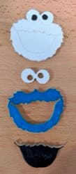 Colored Cookie Monster foamcore parts