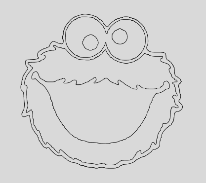 Traced Cookie Monster vector artwork in Figma