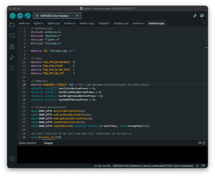 Kong Wand firmware open in the Arduino IDE
