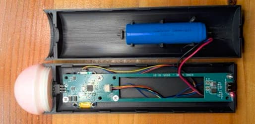 Open view of improved Kong Wand version 2B enclosure