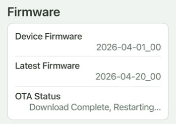 OTA Update Complete