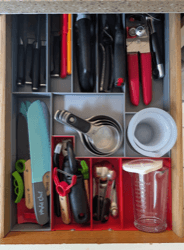 3D printed drawer organizer parts