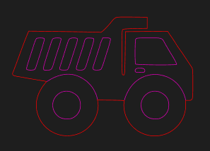 Traced pickup truck vector artwork in Figma