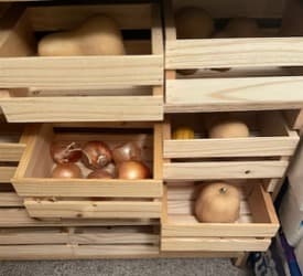 Finished custom vegetable storage rack