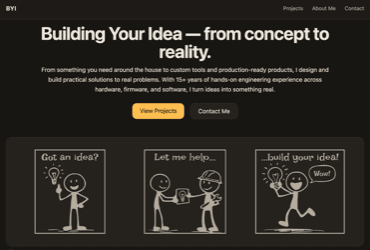 Building Your Idea website homepage